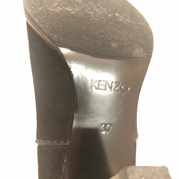KENZO Suede Heeled Boots with Buckle in Black - Picture 10 of 10